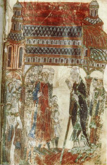 L'évêque Fulbert de Chartres prêchant dans sa cathédrale.